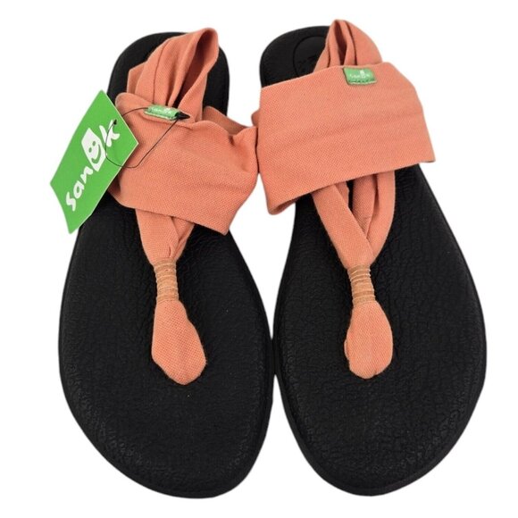 Sanuk Women's Size 8 Peach Yoga Sling 2 Strap Back Flip Flops NWT - Picture 1 of 8